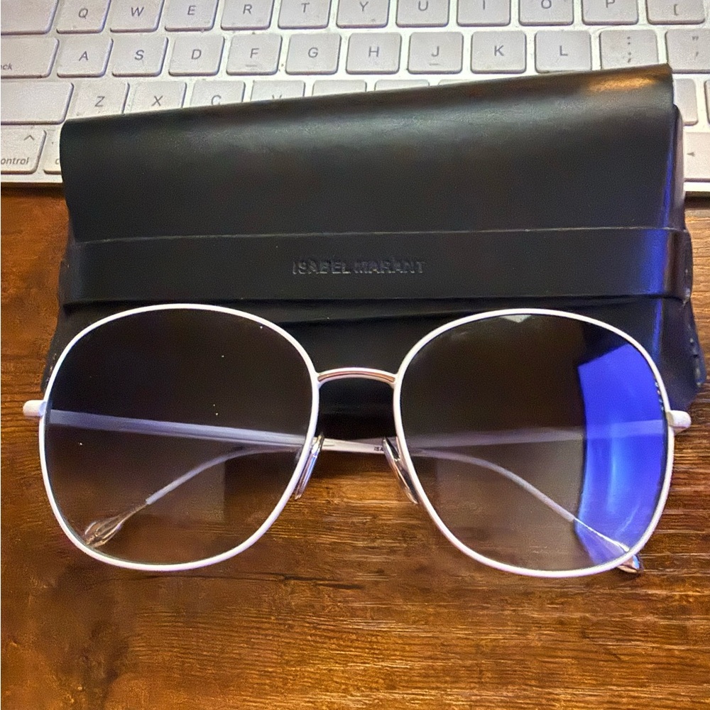 Isabel Marant oversized White Sunglasses